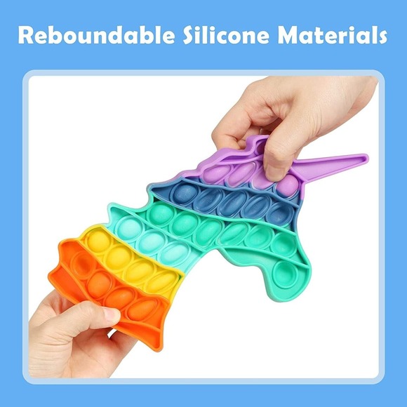 Rainbow Unicorn Dinosaur Pop Stress Relief Fidget Toys for Anxiety Stress Relief - Picture 2 of 7
